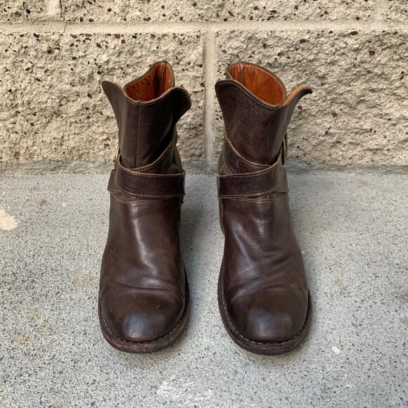 FIORENTINI + BAKER Womens Ankle Booties US 9 Euro 39 Brown Italian Buckle Boots - Picture 5 of 11
